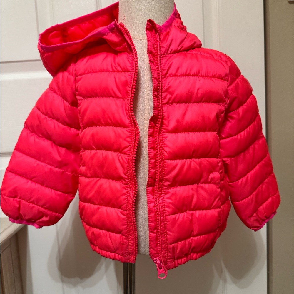 Gap Girls Toddler Puffer Jacket Hot Pink 18-24 months.